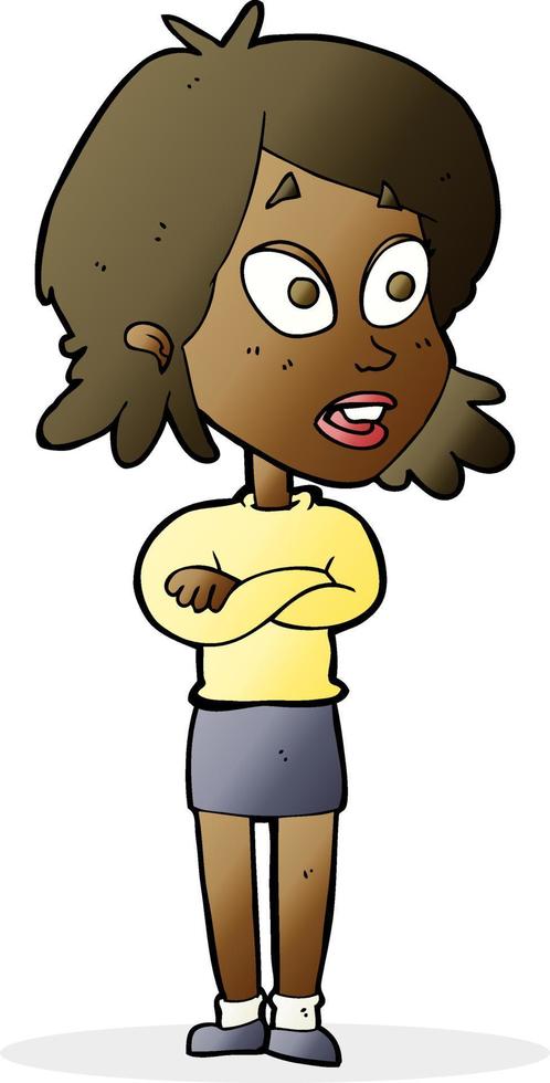 cartoon surprised woman vector