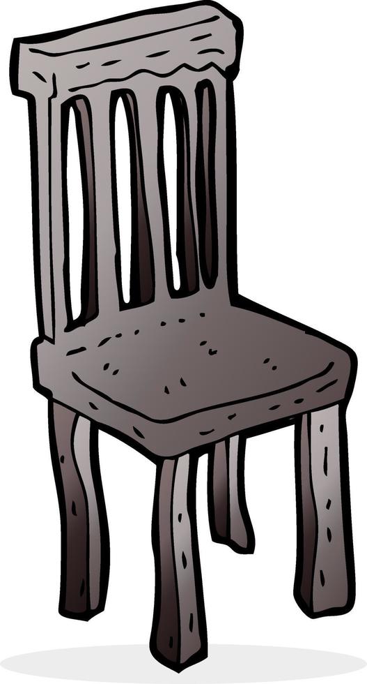 silla de madera vieja de dibujos animados vector