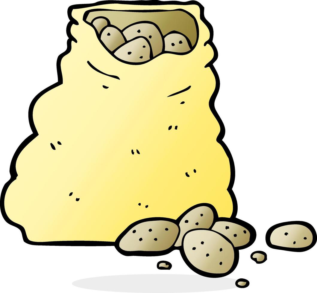 cartoon sack of potatoes vector