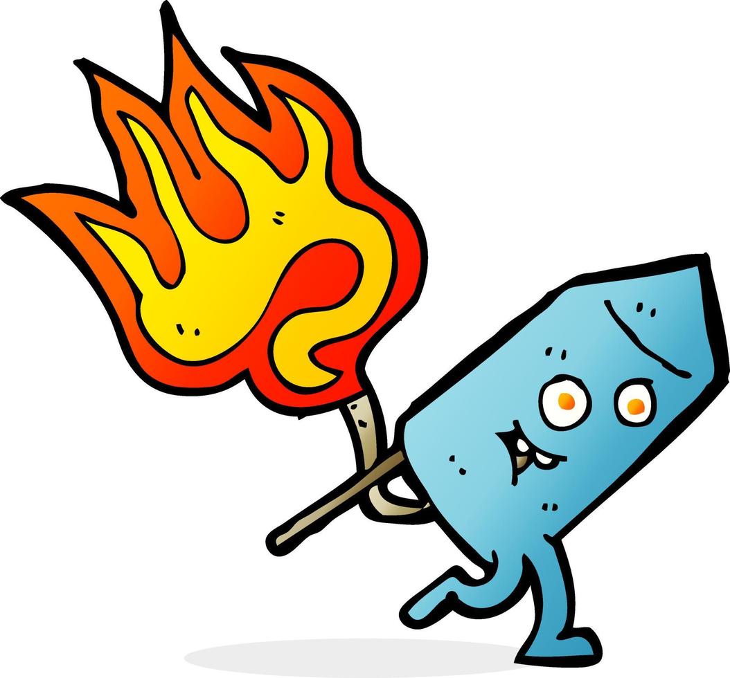 cartoon funny firework character vector