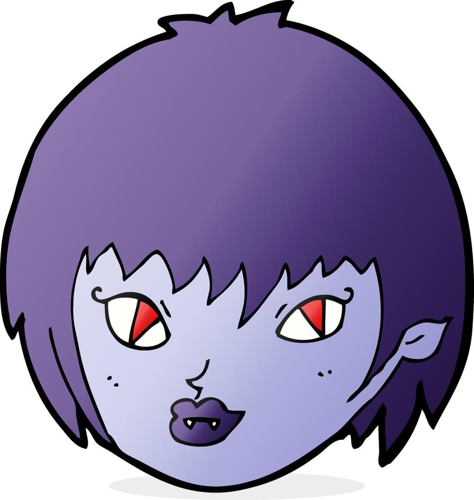 cara de chica vampiro de dibujos animados vector