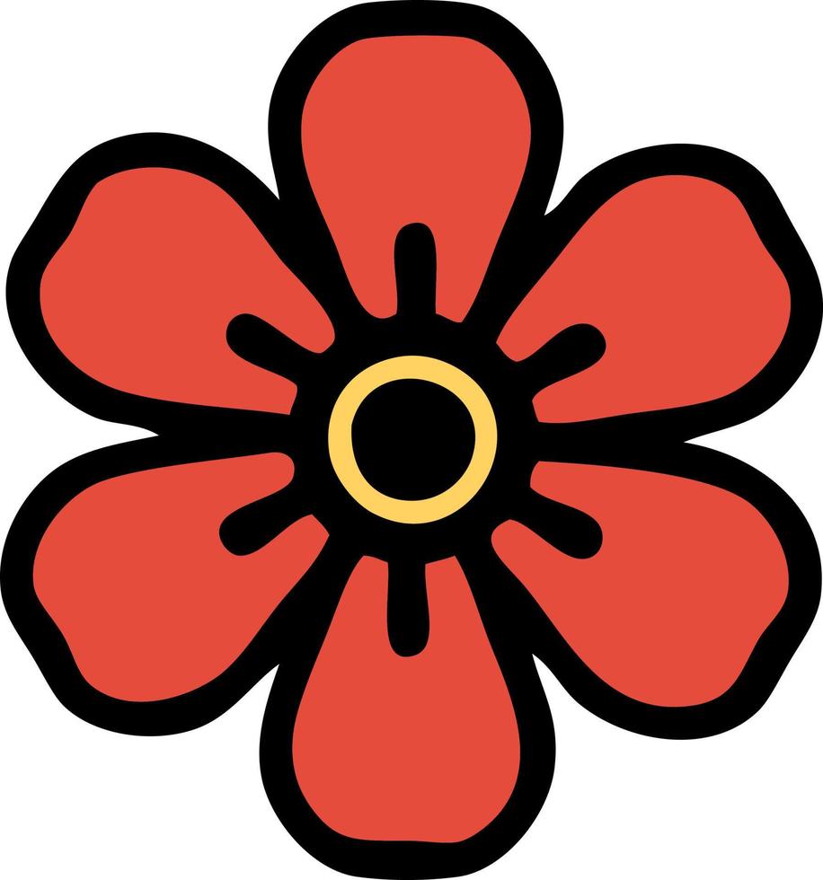 traditional tattoo of a flower vector