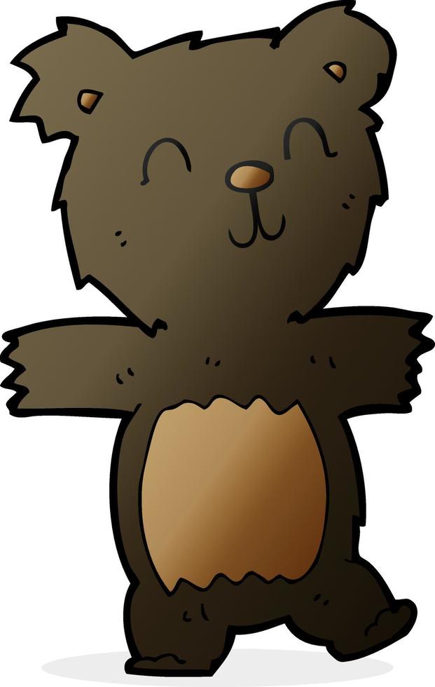 cartoon cute black bear cub vector