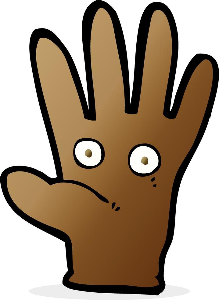cartoon hand with eyes vector