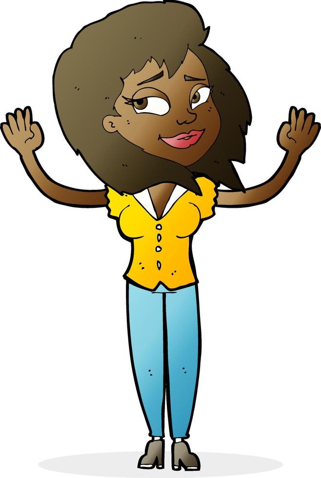cartoon woman giving up vector