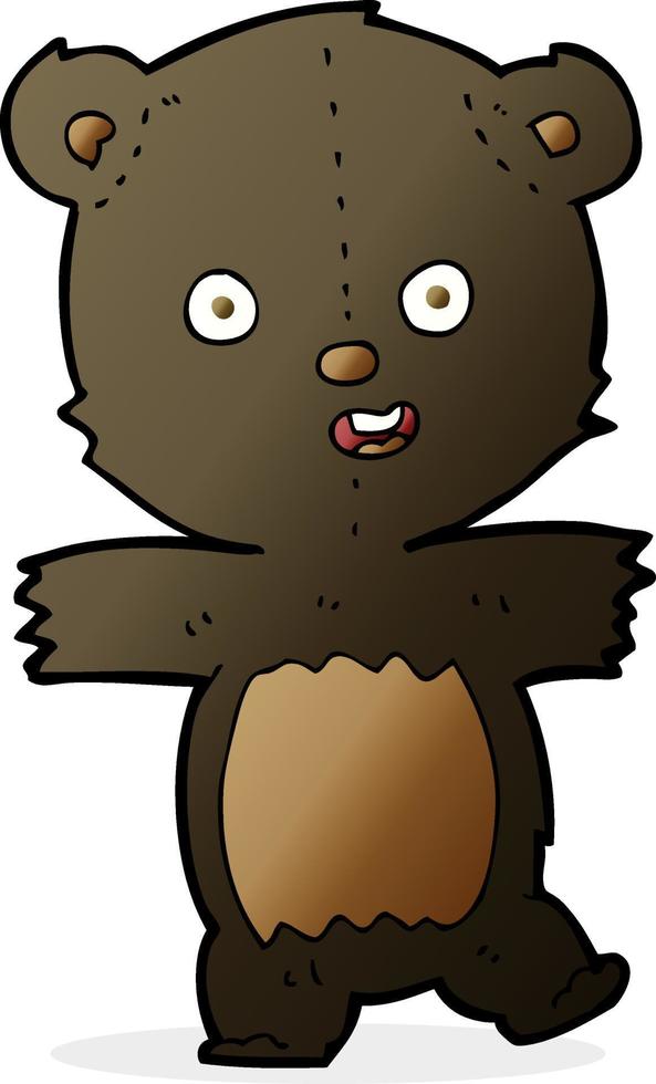 cartoon cute black bear cub vector