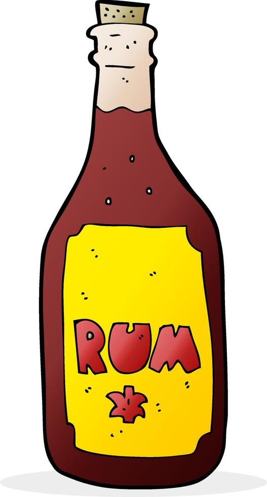 botella de ron de dibujos animados vector