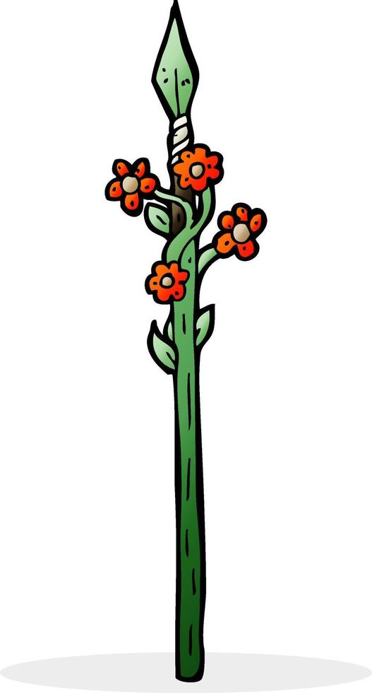 cartoon flowering spear vector