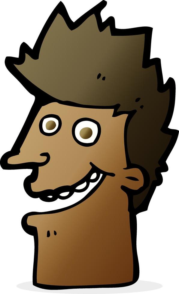 cartoon happy man face vector