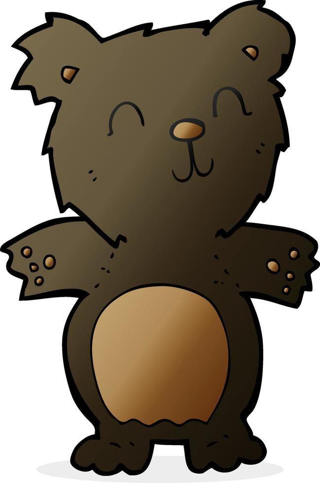cartoon cute black bear cub vector