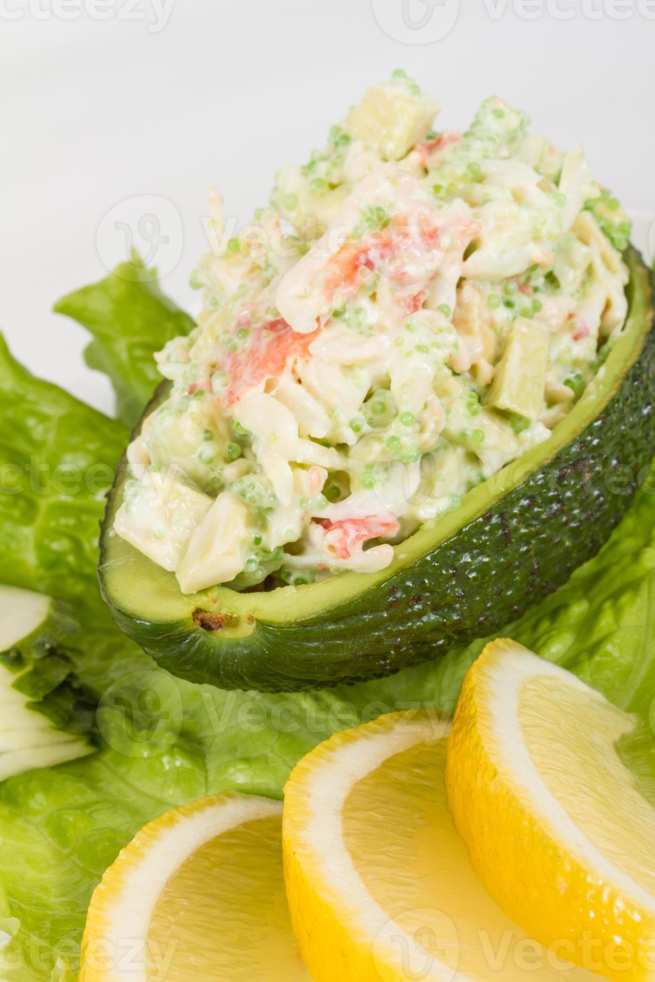 Crab meat salad with green caviar in avocado japan cusine 12276011