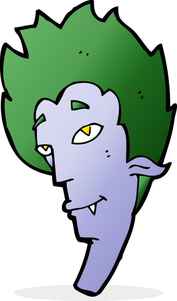 cabeza de vampiro de dibujos animados vector