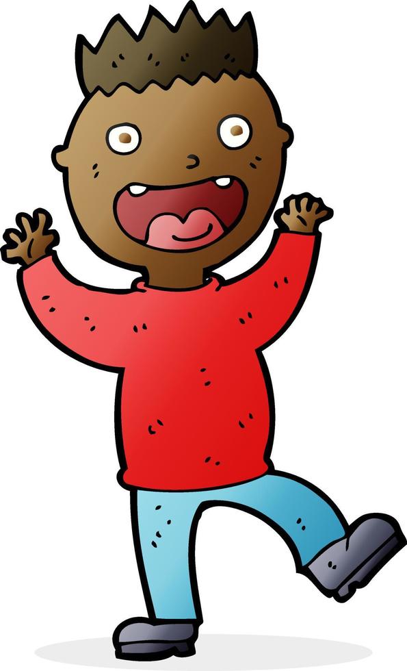 cartoon crazy happy man vector