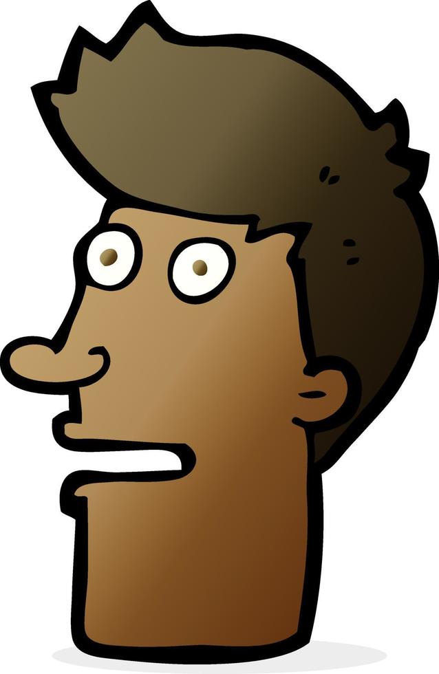 cartoon shocked male face vector