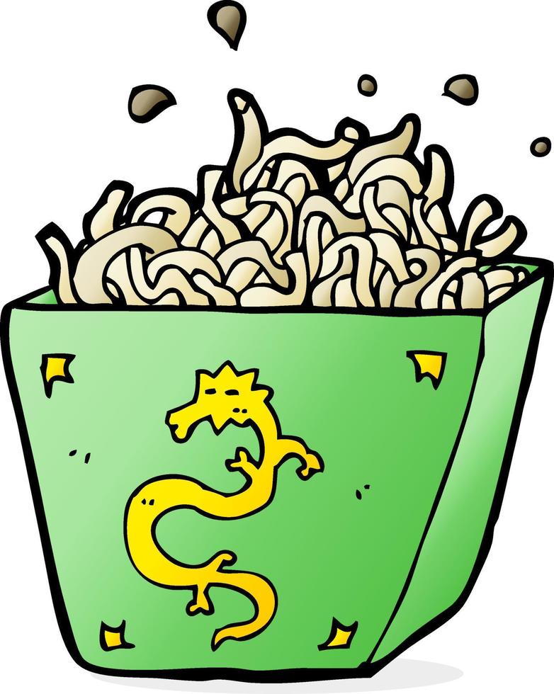 cartoon noodle box vector