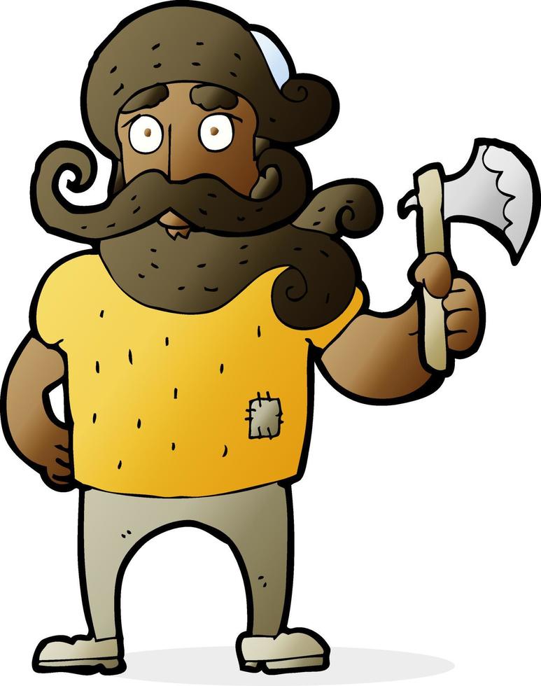 cartoon lumberjack with axe vector