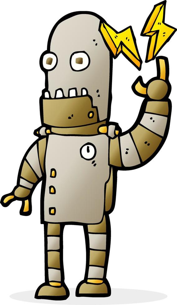 cartoon old robot vector