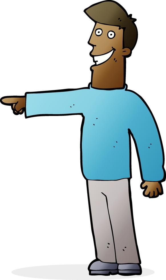 cartoon pointing man vector