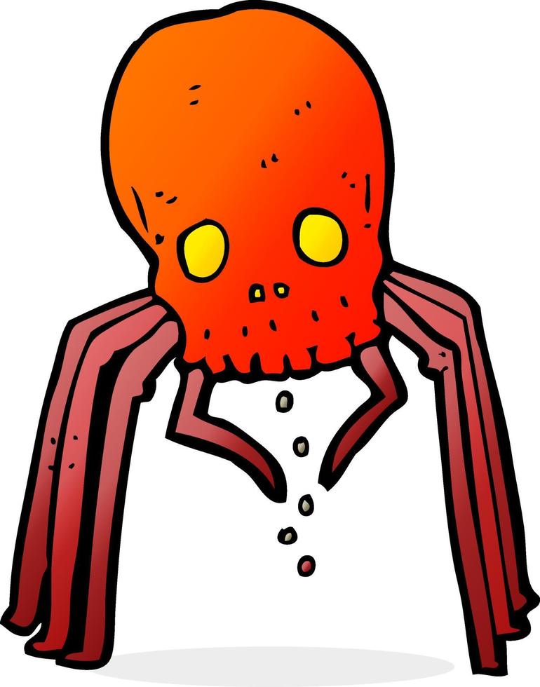 cartoon spooky skull spider vector