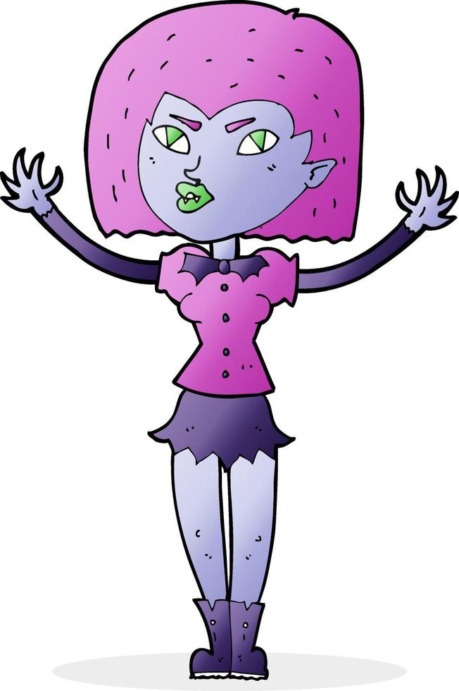 chica vampiro de dibujos animados vector