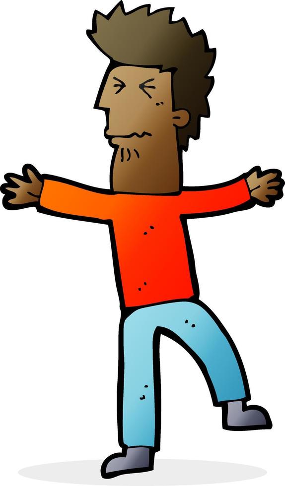 cartoon stressed man vector