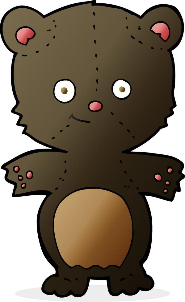 cartoon black bear cub vector