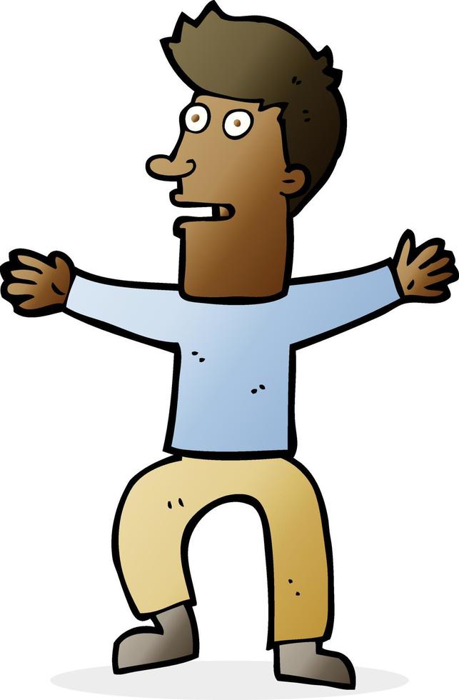 cartoon startled man vector