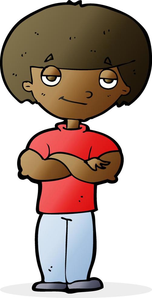 cartoon smug looking man vector