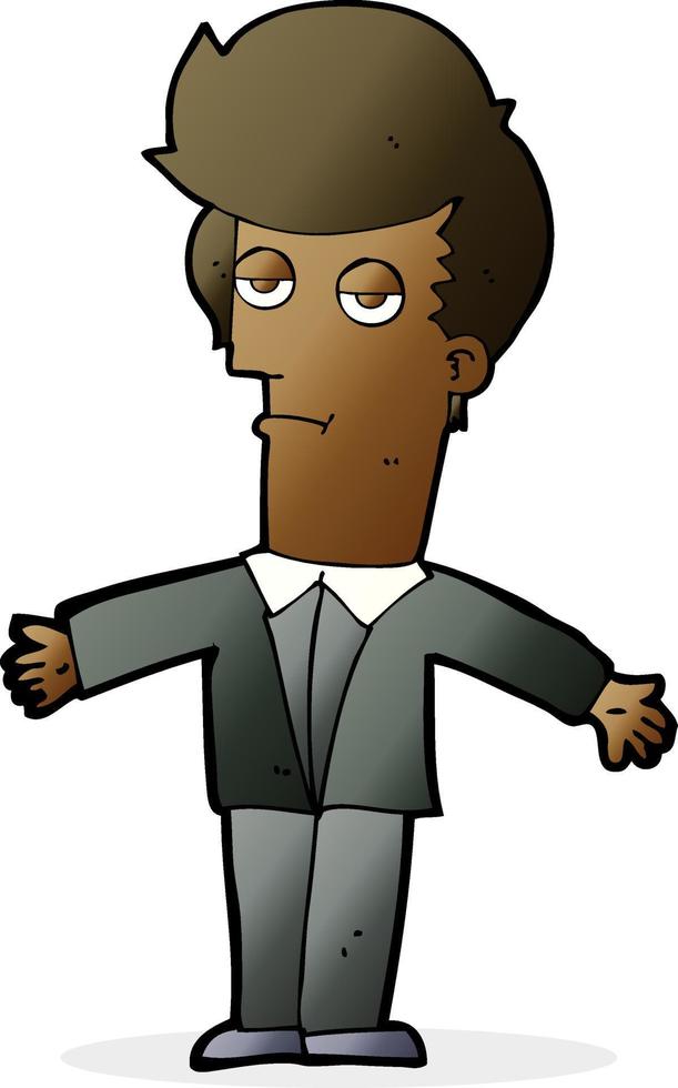 cartoon bored man vector