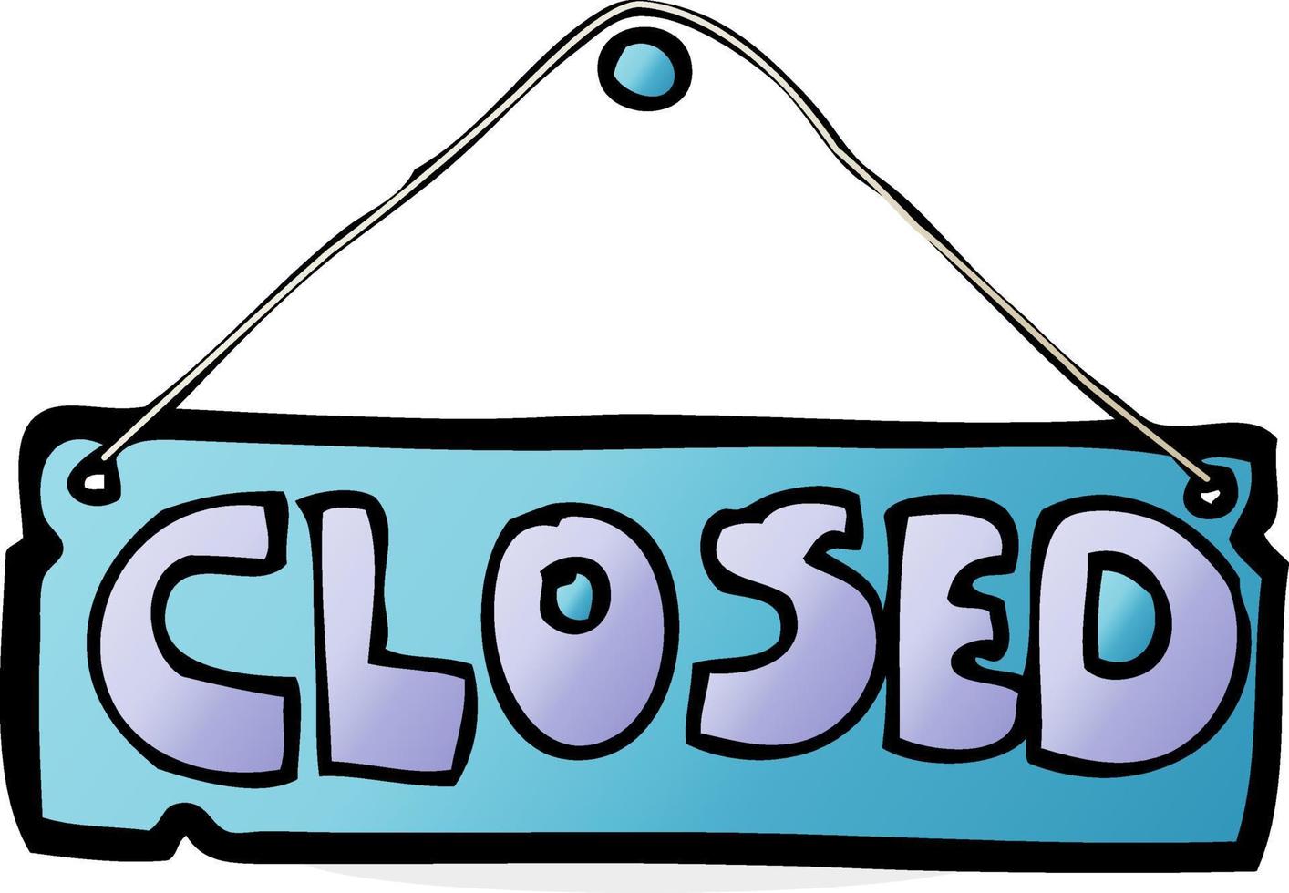 cartoon closed shop sign vector