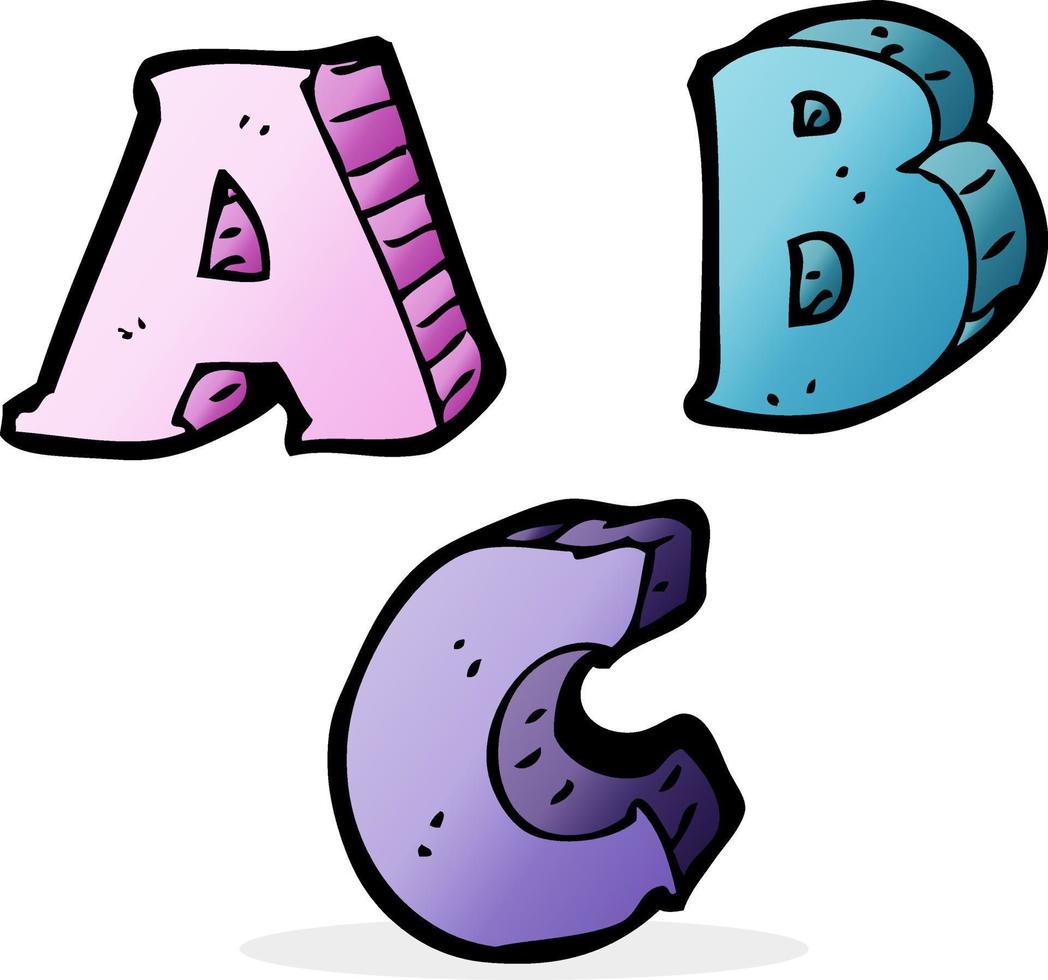 letras abc de dibujos animados vector