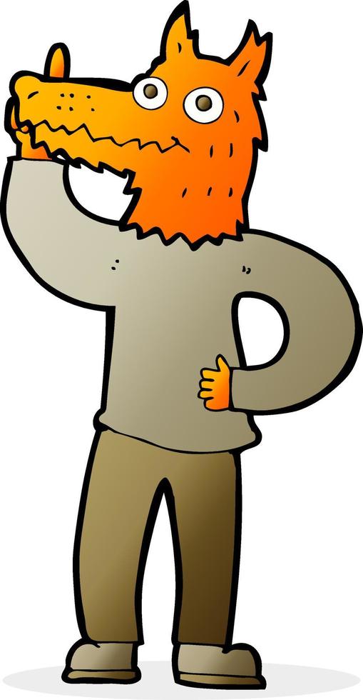 cartoon fox man with idea vector