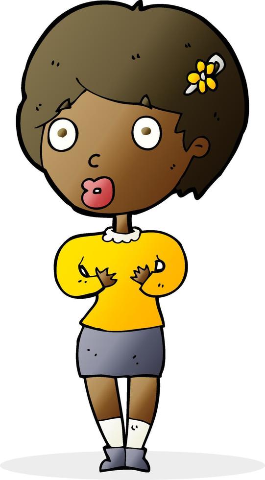 cartoon surprised woman vector