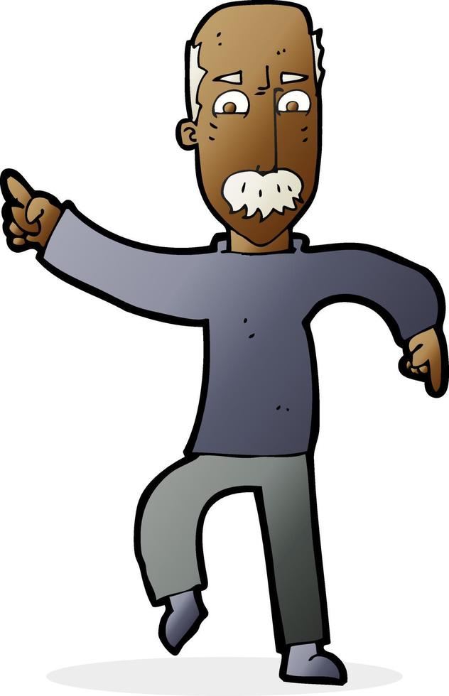 cartoon angry old man vector