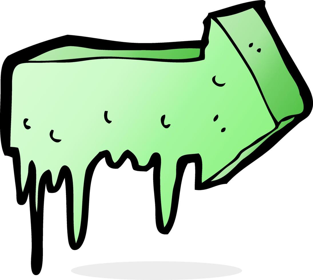 cartoon slimy pointing arrow vector