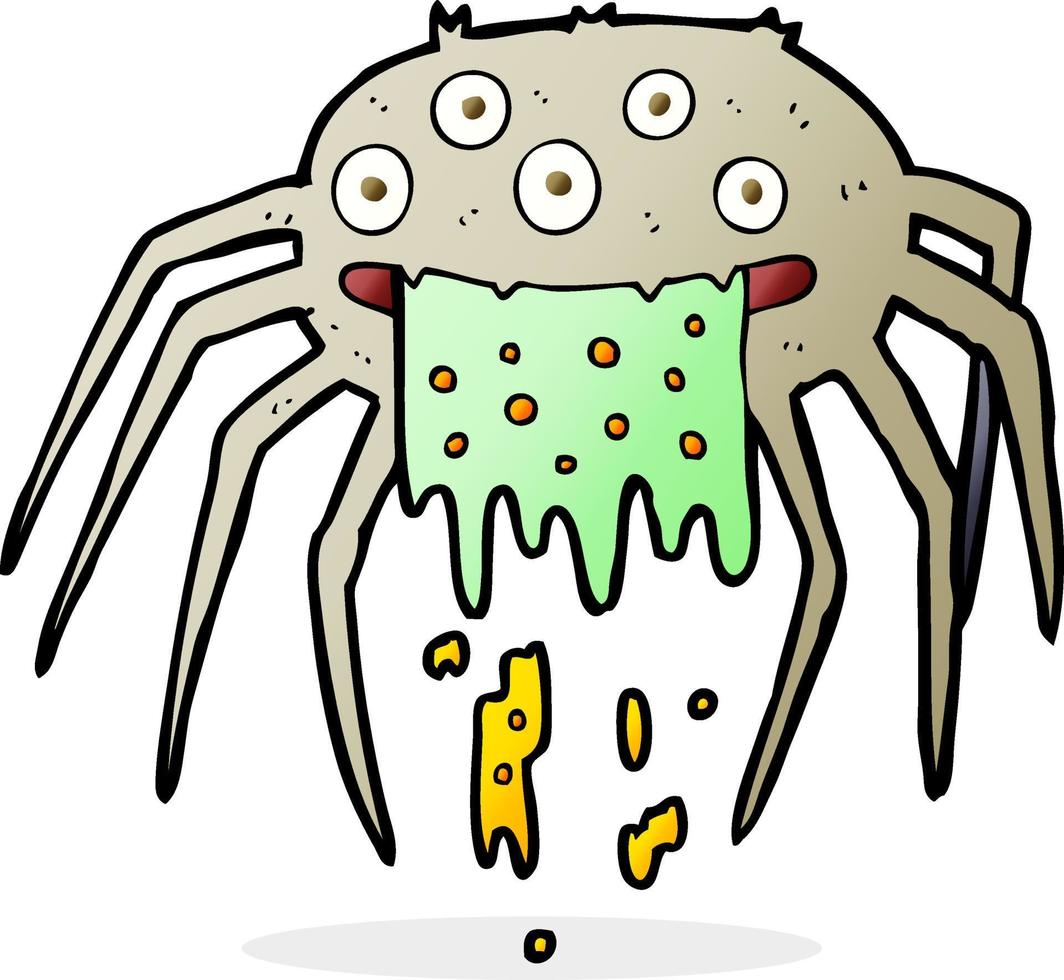 cartoon gross halloween spider vector