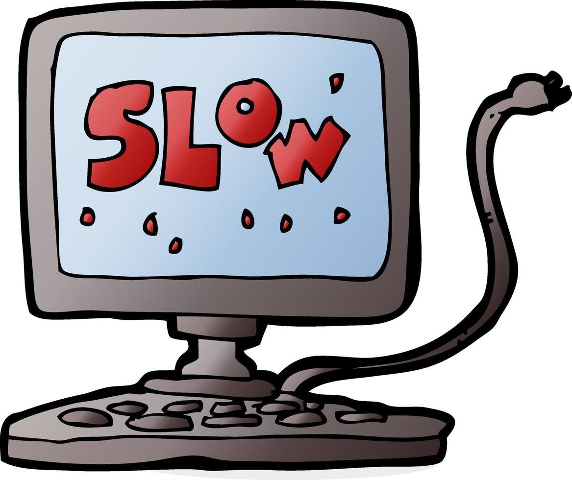 computadora lenta de dibujos animados vector