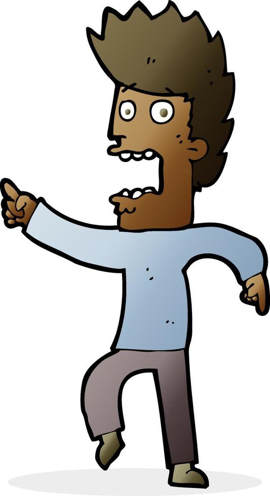cartoon terrified man vector