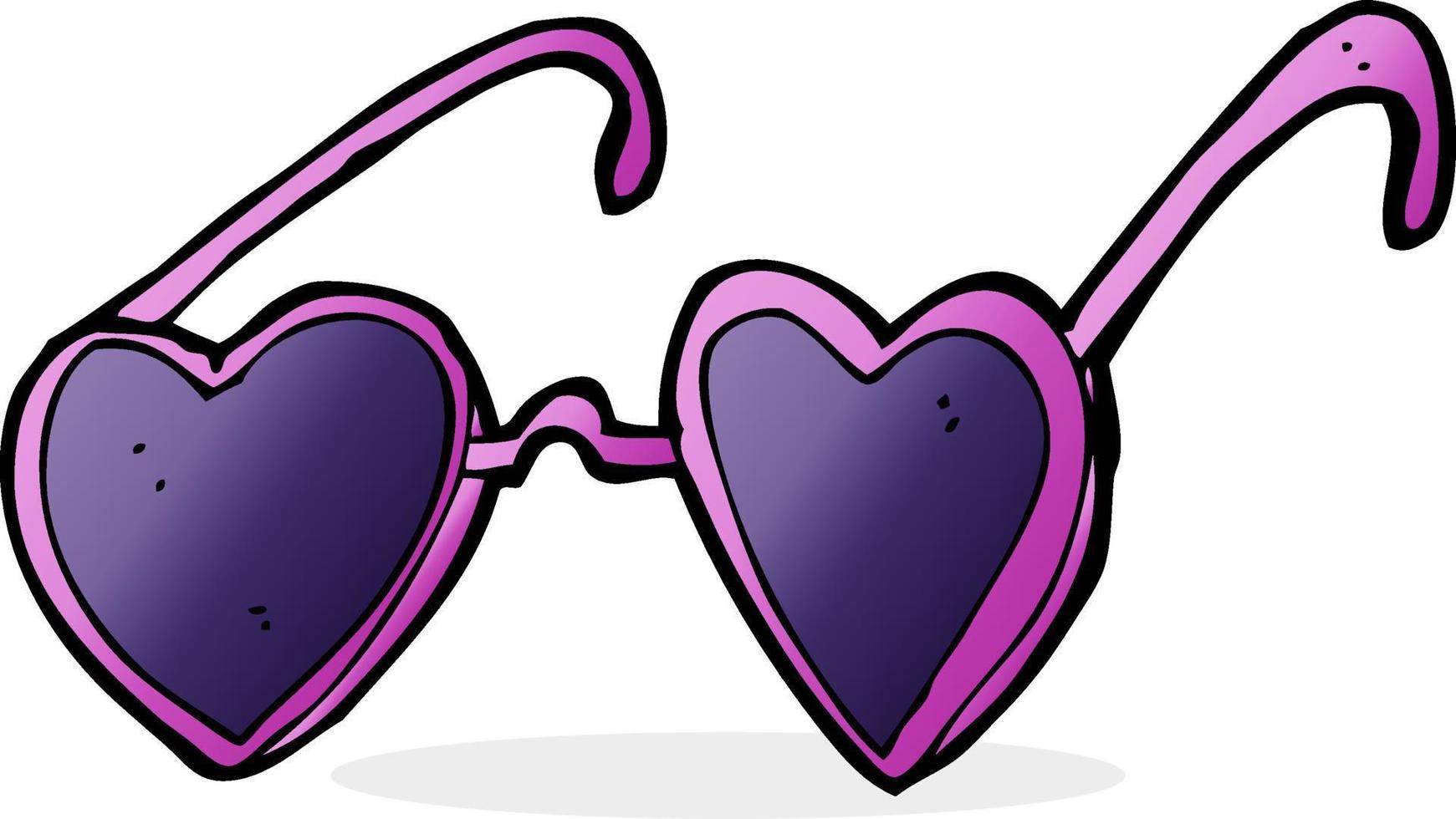 cartoon heart sunglasses vector