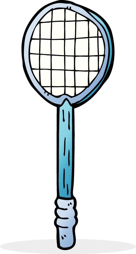 cartoon old tennis racket vector