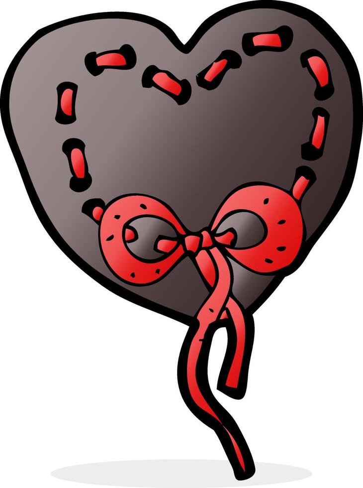 stitched heart cartoon vector