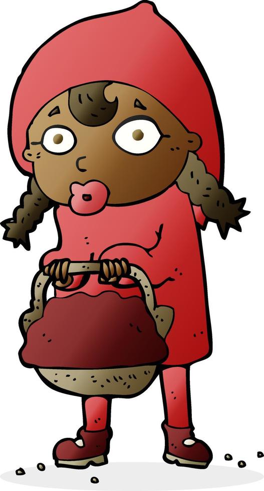 little red riding hood cartoon vector