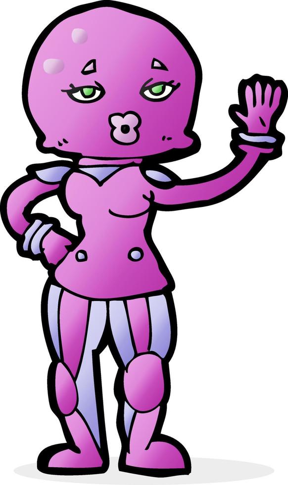 cartoon female astronaut vector