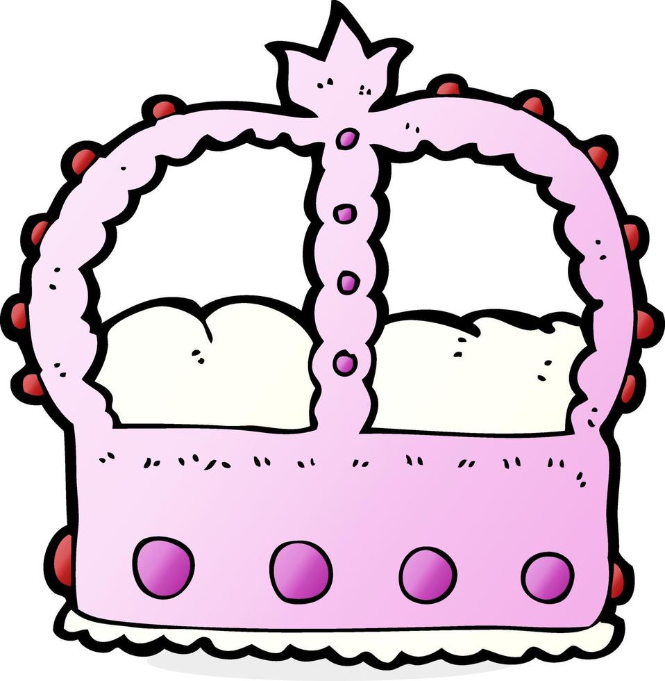cartoon pink crown vector