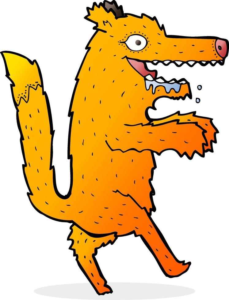 cartoon hungry fox vector
