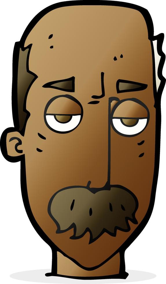 cartoon bored old man vector