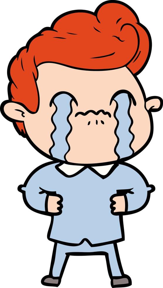 cartoon man crying vector