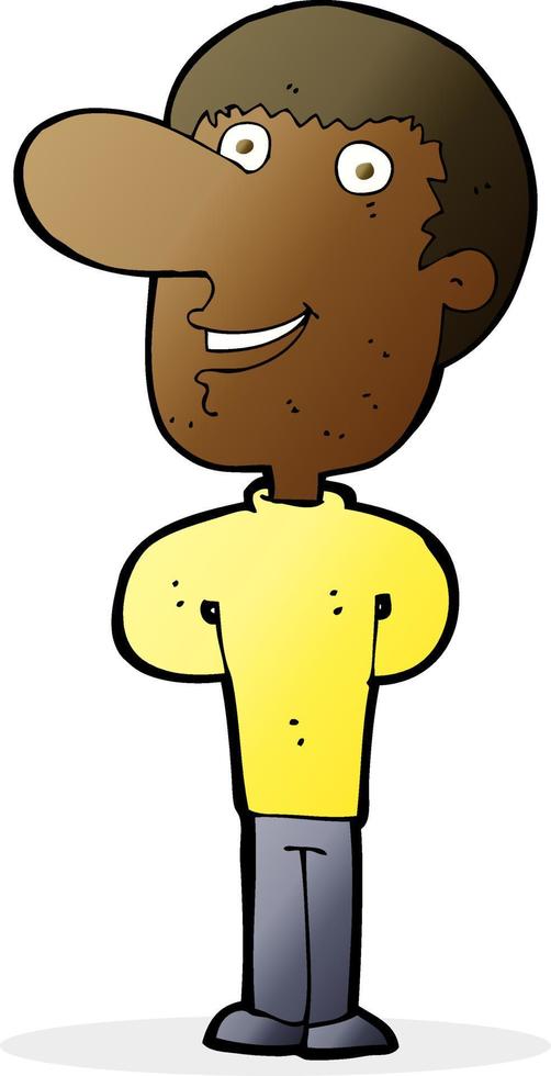 hombre feliz de dibujos animados vector