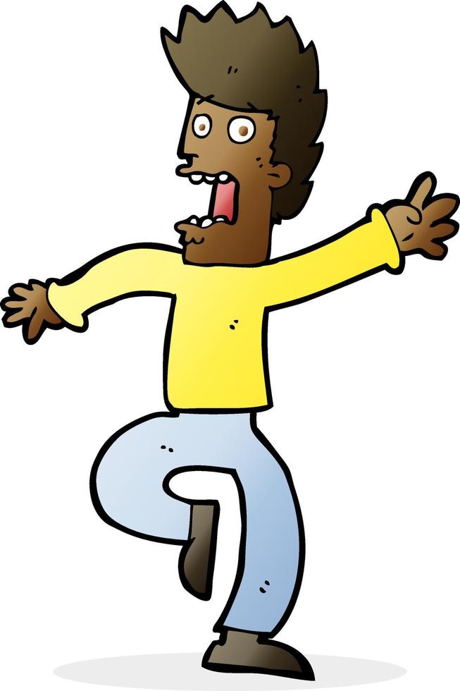 cartoon frightened man vector