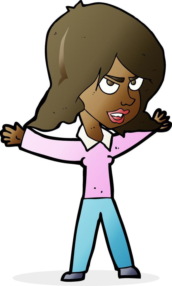 cartoon woman gesturing vector